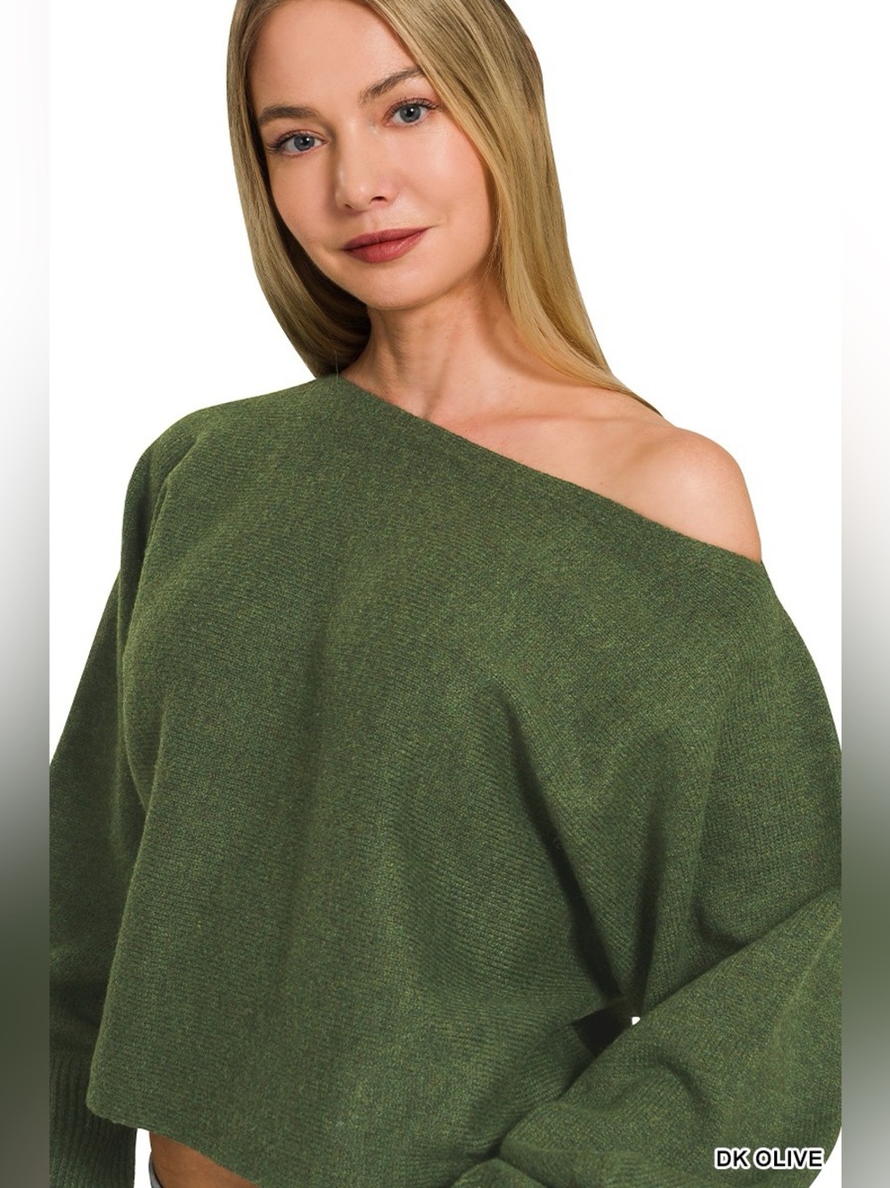 Zenana Boat Neck Balloon Sleeve Sweater - Picture 8 of 9